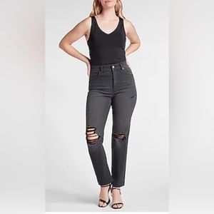 EXPRESS super high waisted straight jeans
